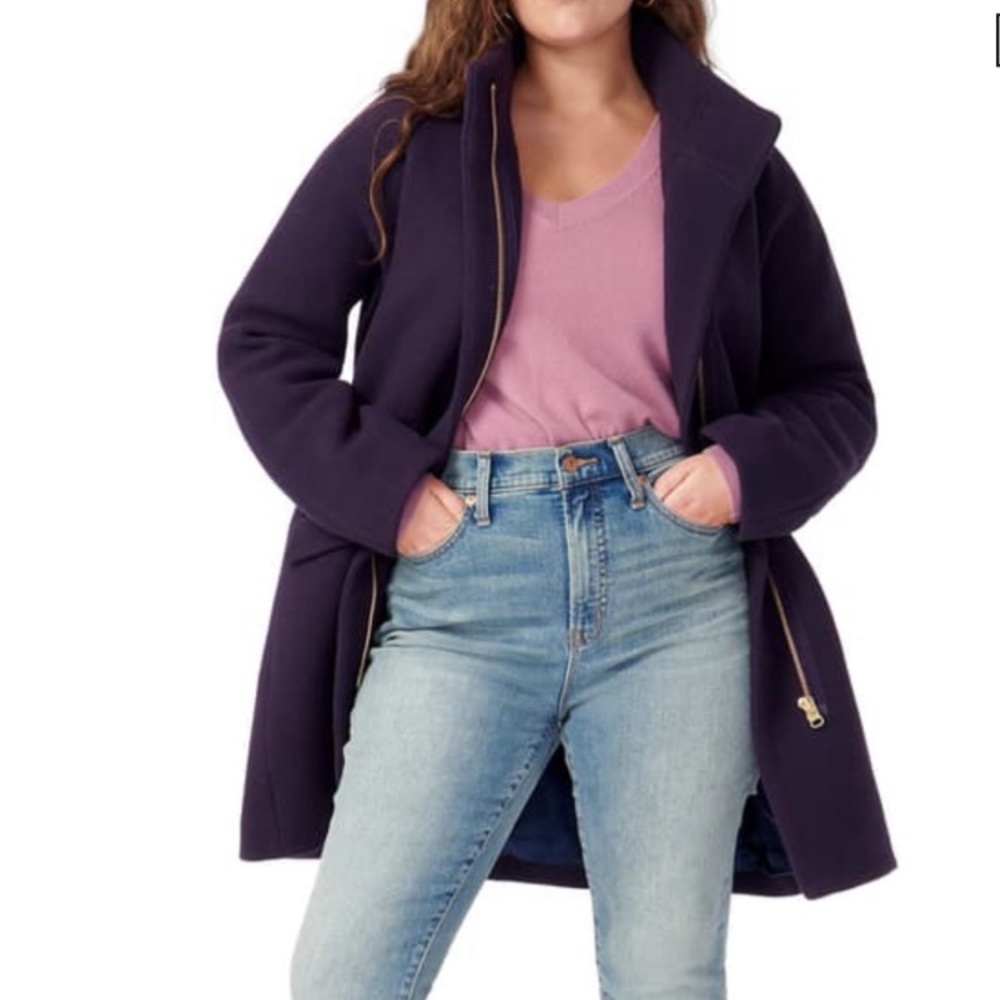 NWT J. Crew Women’s Stadium Italian Cloth Wool Cocoon Coat- Dark Eggplant